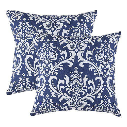 Blue Block Print Cushion Cover