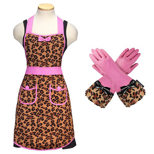Animal Print Lenin Apron Set