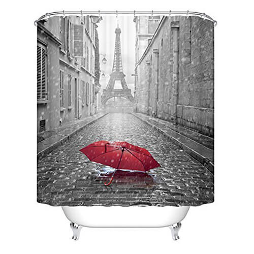 Black and White Print Bath Curtains