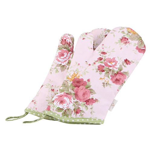 White Printed Insulated Oven Mit