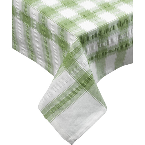 Green and White Table Cloth