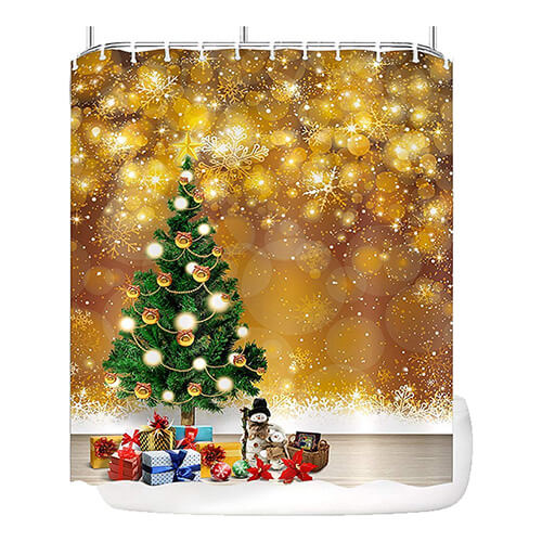 Christmas Print Bath Curtains