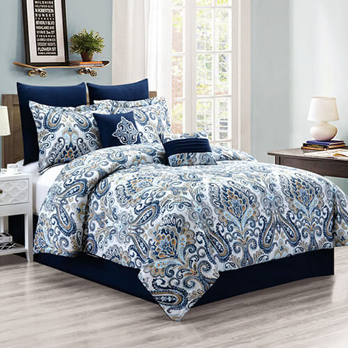 Blue Printed Bedding Set