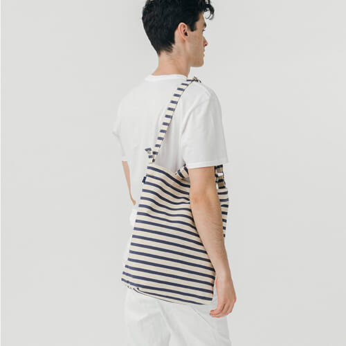 Black and White Stripes Cotton Bag