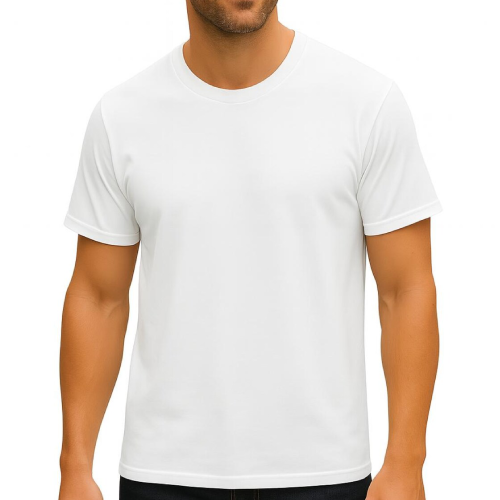 white casual round neck -shirt