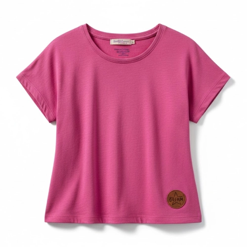 Girls Solid Color Casual T-Shirt
